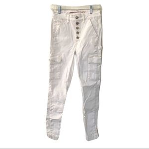 AE American Eagle Jeans Womens Super Hi Rise Jeggings Regular Sz 2 White Skinny
